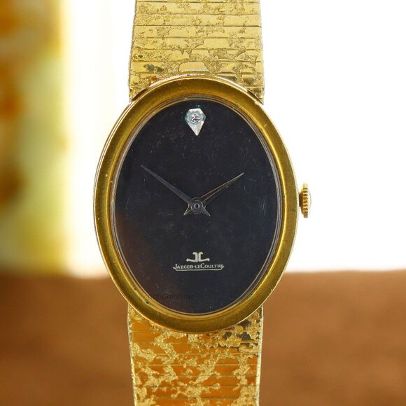 Jaeger-LeCoultre Oval Vintage Dress Watch Circa 1970’s, Black Dial - Yellow Gold - Picture 7 of 10